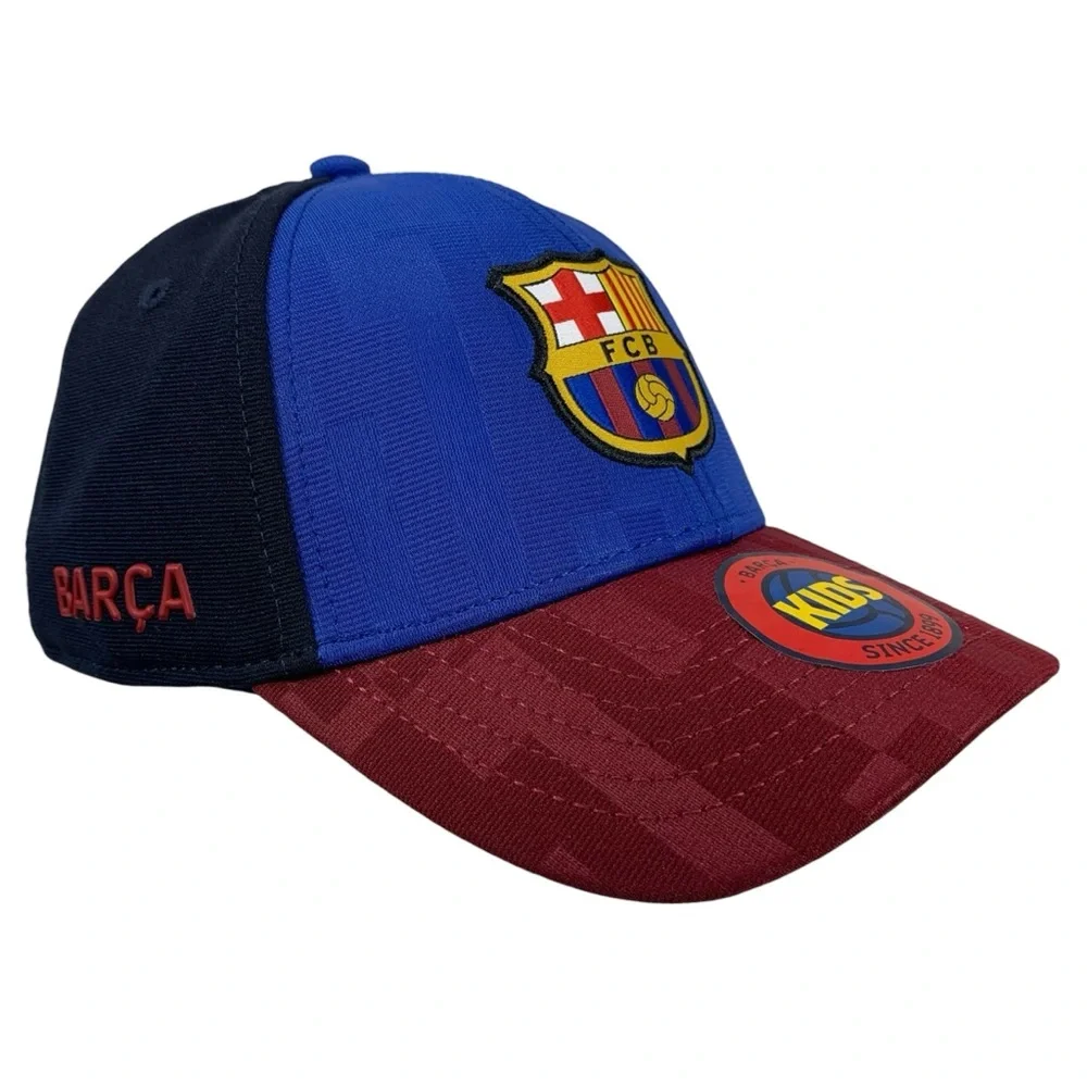 NWT FCB Barcelona Kids Snapback Hat Blue Red Adjustable La Liga Youth Cap‎